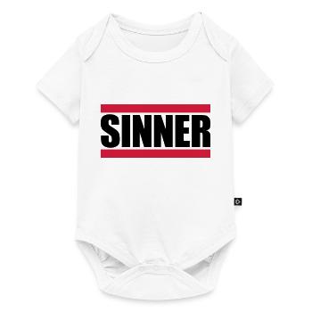 Sinner Text Logo - Baby Premium Kurzarmbody - Weiß - Vorne