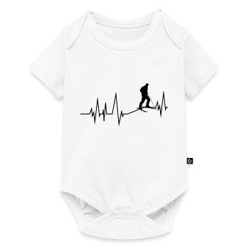 Ski heartbeat cadeau ski de randonnée ski - Body à manches courtes Premium Bébé - blanc - Devant