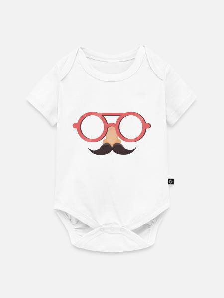 Brillen und Schnurrbart - Baby Premium Kurzarmbody - Weiß