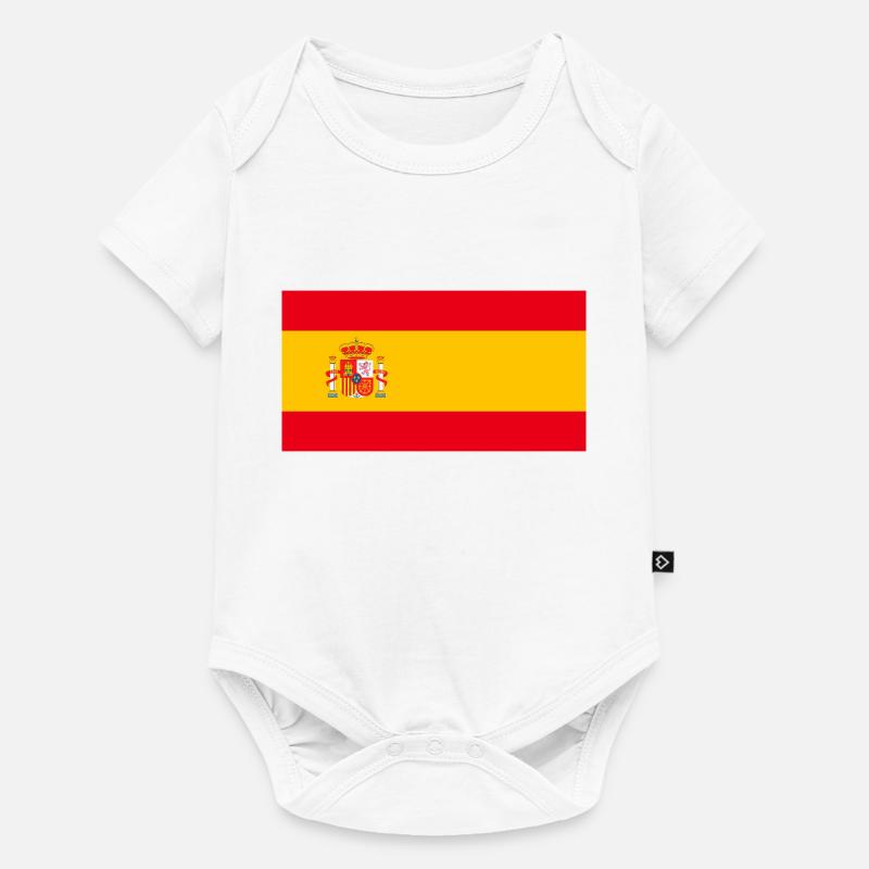 Drapeau d’Espagne, vive Espagne - Body à manches courtes Premium Bébé - blanc