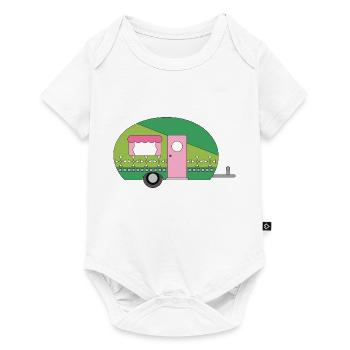Caravane Camping Drôle - Body à manches courtes Premium Bébé - blanc - Devant