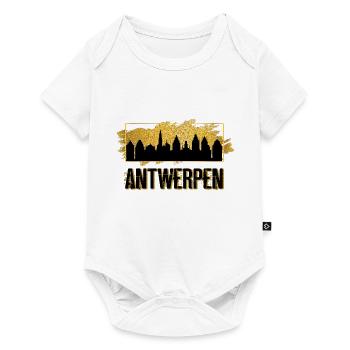 Anvers Belgique Ville Skyline Patrie Amour Gold - Body à manches courtes Premium Bébé - blanc - Devant