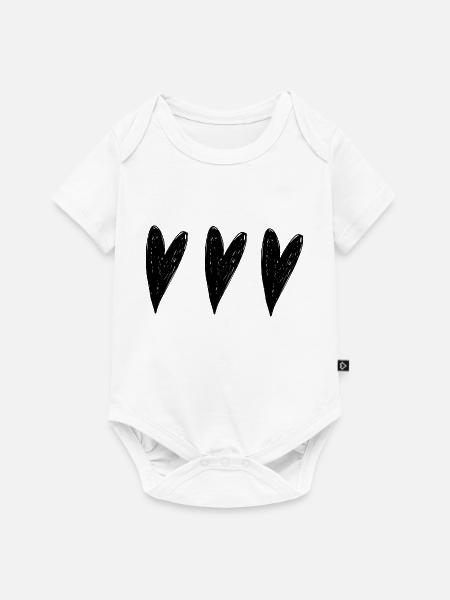herzen herz - Baby Premium Kurzarmbody - Weiß