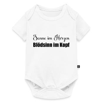 Sonne im Herz Blödsinn im Kopf - Baby Premium Kurzarmbody - Weiß - Vorne