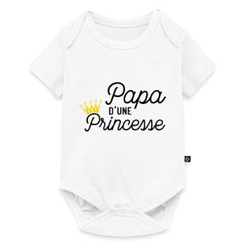 Papa d'une Princesse Cadeau Père et Fille - Body à manches courtes Premium Bébé - blanc - Devant