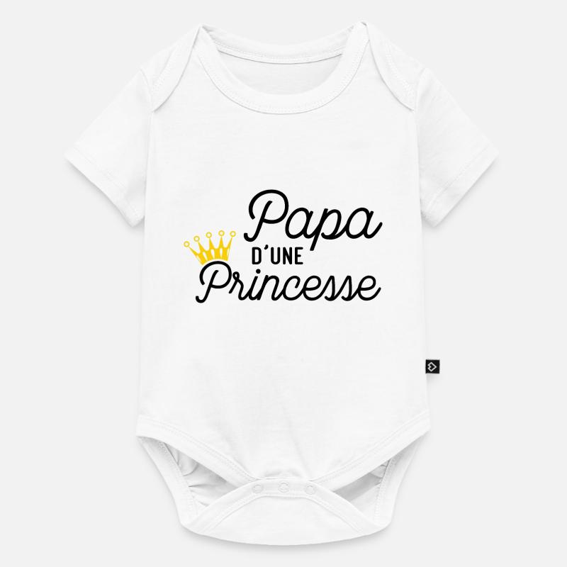 Papa d'une Princesse Cadeau Père et Fille - Body à manches courtes Premium Bébé - blanc