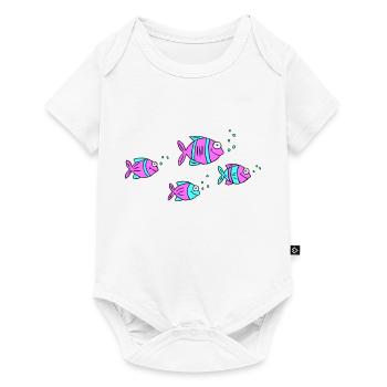 Fish Cichlid Water Sea Graffiti Drawing - Baby Premium short-sleeve bodysuit - white - Front