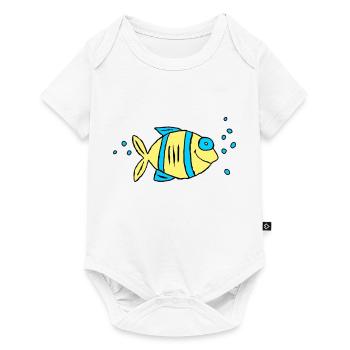 Poisson Cichlide Eau Mer Graffiti Dessin - Body à manches courtes Premium Bébé - blanc - Devant