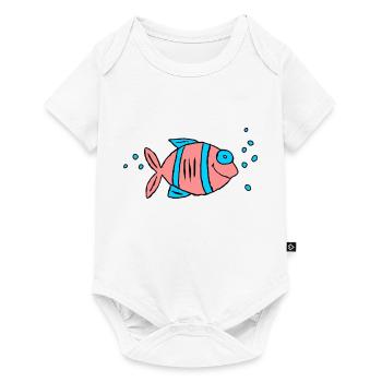 Fish Cichlid Water Sea Graffiti Drawing - Baby Premium short-sleeve bodysuit - white - Front