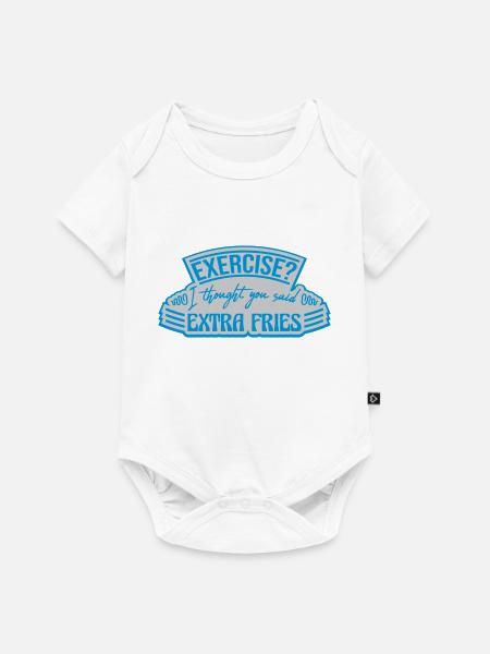Exercise Extra Fries Zitat - Baby Premium Kurzarmbody - Weiß