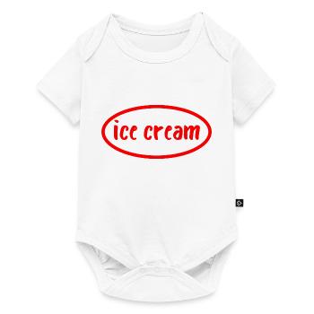 ice cream red logo - Body à manches courtes Premium Bébé - blanc - Devant