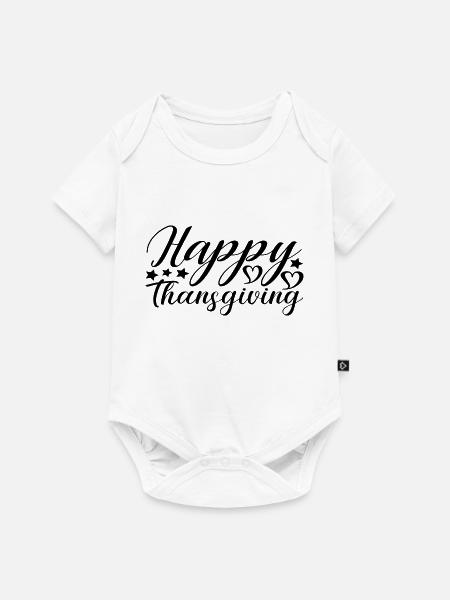 Happy Thansgiving - Baby Premium Kurzarmbody - Weiß