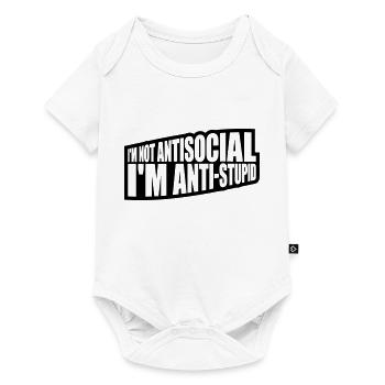 not antisocial anti stupid - Baby Premium short-sleeve bodysuit - white - Front