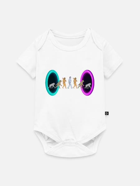 Evolution durch Portale - Baby Premium Kurzarmbody - Weiß