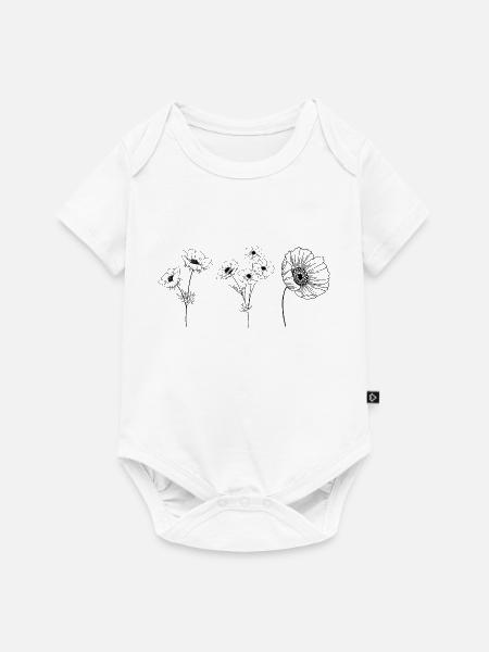 Minimalistische Blumengruppe - Baby Premium Kurzarmbody - Weiß