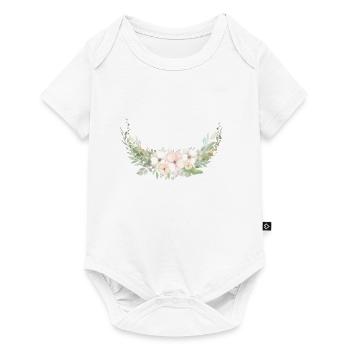 Modern Pastel Flower Customizable - Baby Premium short-sleeve bodysuit - white - Front