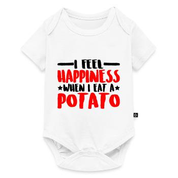 Je ressens du bonheur quand je mange une pomme de terre 3 - Body à manches courtes Premium Bébé - blanc - Devant