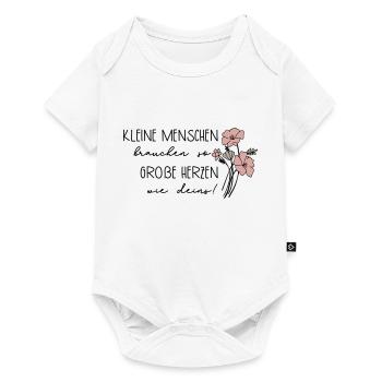 Kleine Menschen brauchen so große Herzen wie deins - Baby Premium Kurzarmbody - Weiß - Vorne