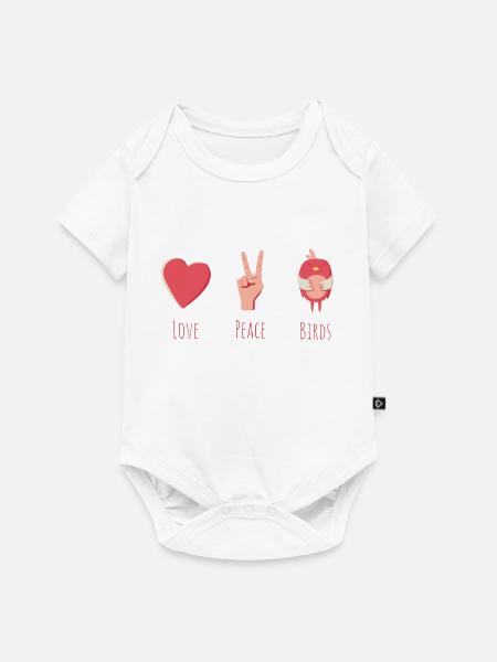 Vögel - Baby Premium Kurzarmbody - Weiß