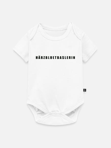 Härzbluetbaslerin Kanton Basel - Baby Premium Kurzarmbody - Weiß
