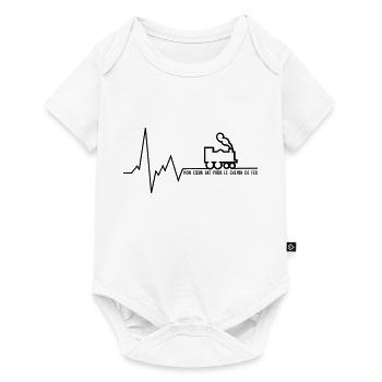 Mon cœur bat pour le chemin de fer - Body à manches courtes Premium Bébé - blanc - Devant