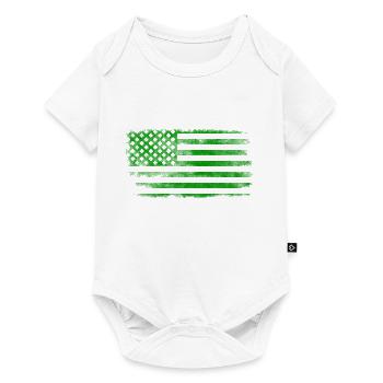 Irish American Saint Patrick's Day Flag Washed - Baby Premium short-sleeve bodysuit - white - Front