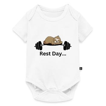 Rest Day - Baby Premium Kurzarmbody - Weiß - Vorne