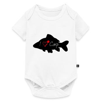 I love Carp black - Baby Premium short-sleeve bodysuit - white - Front