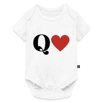 Buchstabe q rotes Herz - Baby Premium Kurzarmbody - Weiß - Vorne