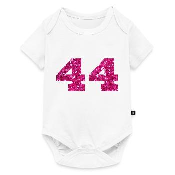 Number 44 Pink Glitter - 44th Anniversary - Baby Premium short-sleeve bodysuit - white - Front