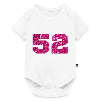 Number 52 Pink Glitter - 52nd Anniversary - Baby Premium short-sleeve bodysuit - white - Front