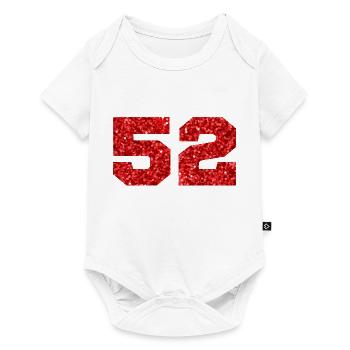 Number 52 Red Glitter - 52nd Anniversary - Baby Premium short-sleeve bodysuit - white - Front
