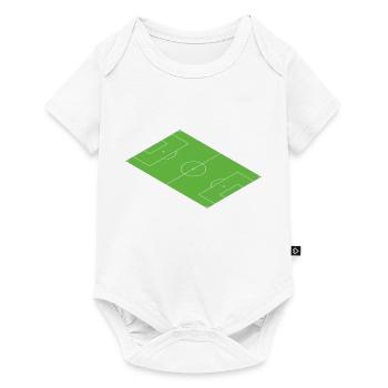 Soccer field green soccer field - Baby Premium short-sleeve bodysuit - white - Front