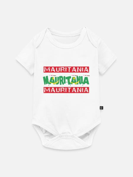 Mauretanien Text Flagge - Baby Premium Kurzarmbody - Weiß