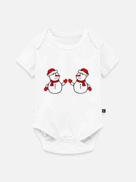 schneemann 2 - Baby Premium Kurzarmbody - Weiß