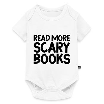 Lire plus de livres effrayants - Body à manches courtes Premium Bébé - blanc - Devant