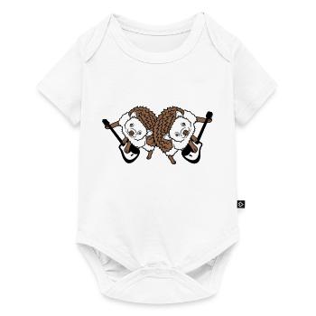 2 hérisson mignon deux amis guitare jouer groupe équipe - Body à manches courtes Premium Bébé - blanc - Devant