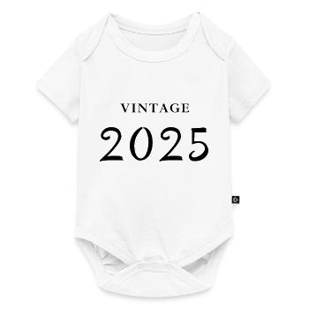 Jahrgang 2025 - Geschenkidee zum Geburtstag - Baby Premium Kurzarmbody - Weiß - Vorne