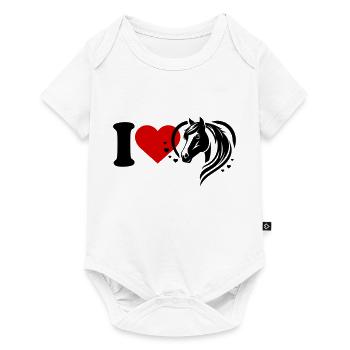 I love horses - Baby Premium short-sleeve bodysuit - white - Front