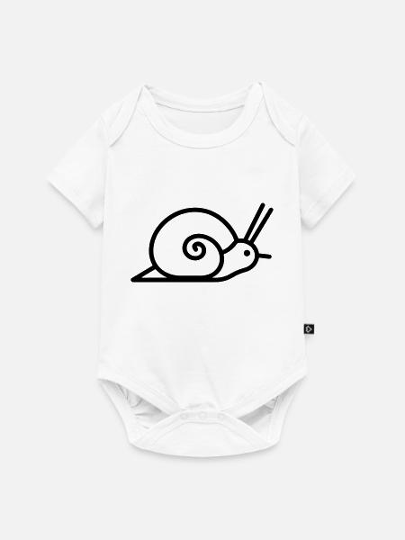Schnecke - Baby Premium Kurzarmbody - Weiß
