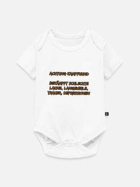 Achtung Kampfhund - Baby Premium Kurzarmbody - Weiß