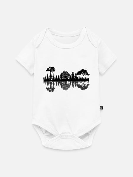 Reflexion der Waldnatur - Baby Premium Kurzarmbody - Weiß