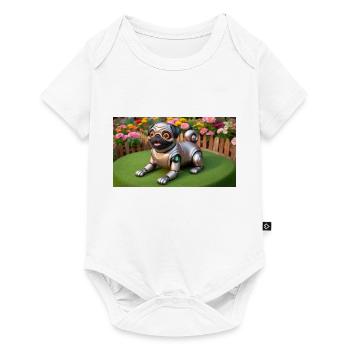 My robotic pug - Baby Premium short-sleeve bodysuit - white - Front