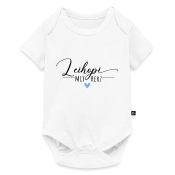 Leihopi mit Herz - Baby Premium Kurzarmbody - Weiß - Vorne