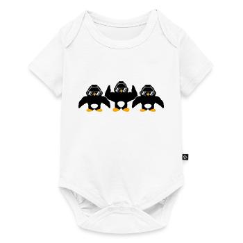 3 Penguins Bodybuilder Sunglasses Headphones Team - Baby Premium short-sleeve bodysuit - white - Front