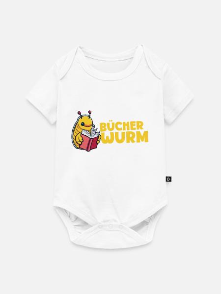 Bücherwurm - Baby Premium Kurzarmbody - Weiß