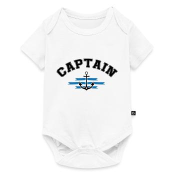 Anker Captain - Baby Premium Kurzarmbody - Weiß - Vorne