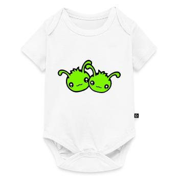 2 Caterpillar Alien Monster Team Friends Couple In Love - Baby Premium short-sleeve bodysuit - white - Front