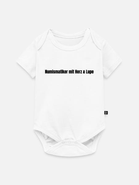 Numismatiker mit Herz & Lupe  - Baby Premium Kurzarmbody - Weiß