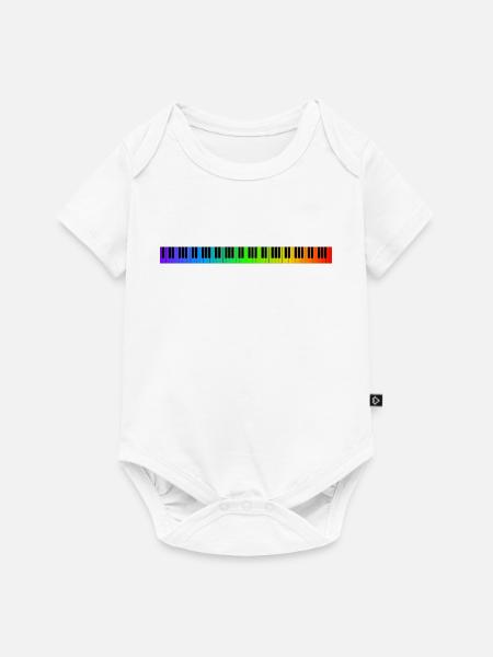 Regenbogen Klaviatur - Baby Premium Kurzarmbody - Weiß